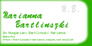 marianna bartlinszki business card